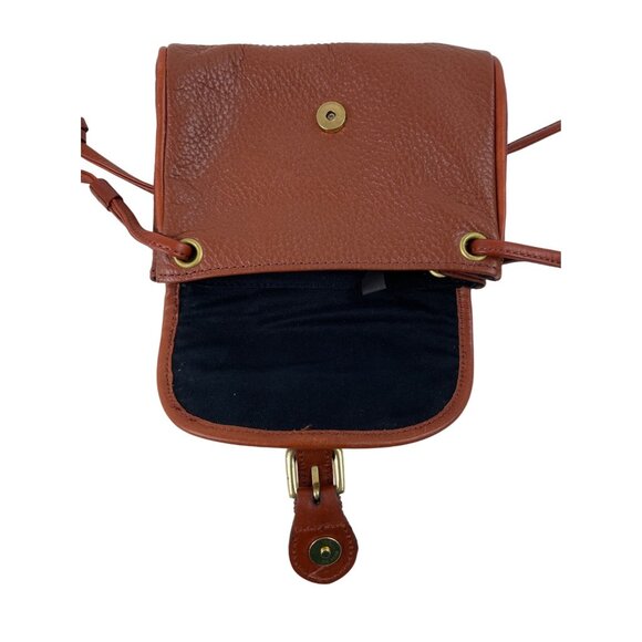 Vintage Liz Claiborne Brown Leather Crossbody Bag Buckle & Adjustable Strap - Picture 9 of 16